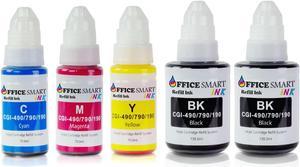 5PK Refill Dye Ink Kit Compatible with GI-290 (2X Black 135ml, Cyan Magenta Yellow 70ml Compatible with G4200, G3200, G2200, G1200 Printers