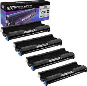 Speedy Inks - 4 Pack PC501 Compatible with Brother Fax Cartridge with Roll for use in Brother FAX 575 Fax printers