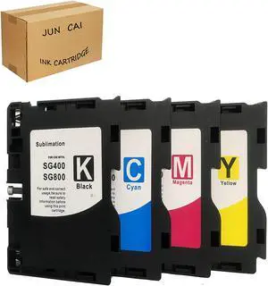 Sublimation Ink Cartridge Compatible with Sawgrass Virtuoso SG400 SG800 Printer SG 400 SG 800 Transfer DYE Sublimation Ink (1 Black,1 Cyan,1 Magenta,1 Yellow, 4 Pack)