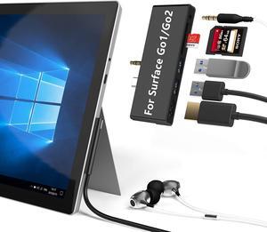 Surface Go Docking Station, For Surface Go1/Go2, 7-in-2 Adapter with 4K USB C to HDMI, 2 USB 3.0 Ports, Earphones Jack ,SD/TF Card Slot