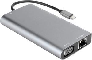 Fine Workmanship Easy to Carry Durable Gray Small Size Good Performance USB3.0 Hub TypeC Docking Station for Notebook