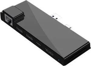 USB Hub USB Dock with 2 USB 3.0 Port 1 USB Type-C 4K HDMI Port 1 SD 1 Micro SD Card Slot 1000M Ethernet LAN Docking Station for Surface Pro 7(2019)