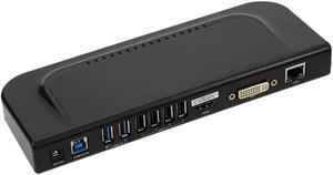 3.0 Universal Docking Station with Video Monitor Display DVI VGA Gigabit Ethernet Laptop Desktop