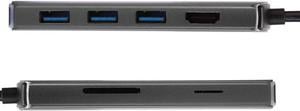 USB3.0 Type-c Multiport Docking Station, 4K HD Docking Station, USB Splitter Hub Supports Memory Cards Reading for PC Laptop