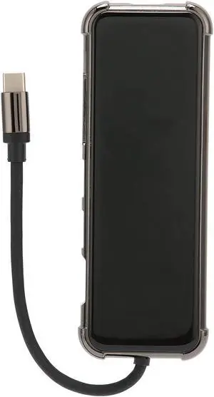 6 in 1 Multifunctional Expansion Dock, Portable Docking Station for Type C Computers, 4K Output, USB 3.0 Hub, PD Charging Port, Durable Zinc Alloy Material