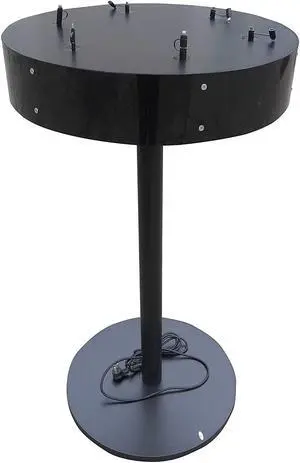 FixtureDisplays® Floor Stand Power Strip Charging Station Power Table Charging Station w/6 Retractable Cables Docking Station 16865-BLACK-NF