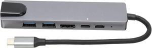 USB C Docking Station, Docking Station Dual Monitor 2 X TypeC HighDefinition for U Disk for Teacher for Mobile Hard Disk