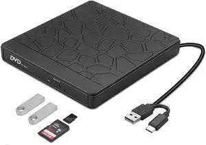 External DVD Drive for Laptop, USB 3.0 Type-C CD DVD +/-RW Burner Optical Disk Drive, Zilynhom Portable CD/DVD ROM Writer Reader with 2 Card Slot& 3 USB Port, for Desktop Windows 10/8/7 Linux OS Apple External DVD Drive for Laptop, USB 3.0 Type-C CD DVD +/-RW Burner Optical Disk Drive, Zilynhom Portable CD/DVD ROM Writer Reader with 2 Card Slot& 3 USB Port, for Desktop Windows 10/8/7 Linux OS Apple