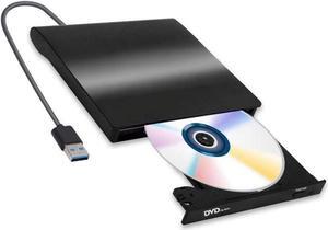 External CD/DVD Drive for Laptop, USB 3.0 Portable DVD CD+/-RW Drive Slim DVD/CD ROM Rewriter Burner Writer, High Speed Data Transfer Pro Desktop
