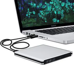 USB C & USB3.0 2 in 1 External CD Drives, Portable Aluminium CD DVD Writer Super Optical Drive with High Speed Data Transfer Burning and Reading for Apple MacBook Pro, MacBook, iMac, DELL XPS, PC etc USB C & USB3.0 2 in 1 External CD Drives, Portable Aluminium CD DVD Writer Super Optical Drive with High Speed Data Transfer Burning and Reading for Apple MacBook Pro, MacBook, iMac, DELL XPS, PC etc