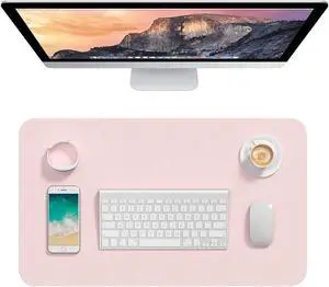 Desk Pad, 23.6" x 13.8" PU Leather Desk Mat, M Extended Mouse Pad, Waterproof Desktop Blotter Protector, Non-Slip Ultra Thin Small Laptop Keyboard Writing Mat for Office Home, Pink Desk Pad, 23.6" x 13.8" PU Leather Desk Mat, M Extended Mouse Pad, Waterproof Desktop Blotter Protector, Non-Slip Ultra Thin Small Laptop Keyboard Writing Mat for Office Home, Pink