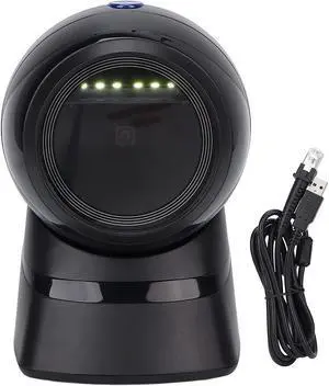 Highly Accurate and Wired Barcode Scanner for Shop Supermarket - Supports 1D and 2D Barcodes - Hands Free and Quick Connection - Compatible with Various Systems