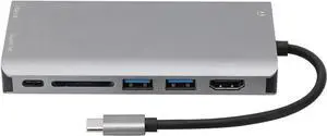 EBTOOLS TypeC Docking Station, Portable TypeC to Rj45 VGA USB3.0 SD HDTV PD Interface Hub Converter for PC