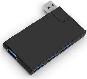 180 Degree Rotation USB 3.0 HUB Super Speed External 4 Port USB Splitter Port Air Laptop PC Computer USB Hub (Color : White) (Black)