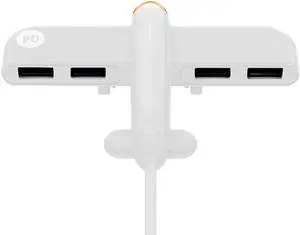 USB Splitter One for Four Docking Hub, USB 2.0 Expander 4-Port Data Hub Multi-Function Extender (Color : White)