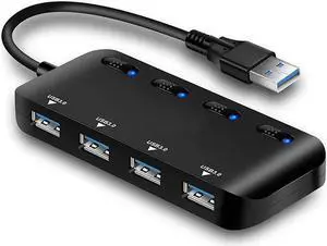 USB3.0 Hub,4 Port High Speed Splitter Micro USB Hub Tablet Laptop Computer Notebook