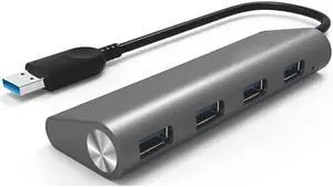 4-Port USB 3.0 Aluminum Alloy Hub Multi-Function High Speed Adapter for Laptop