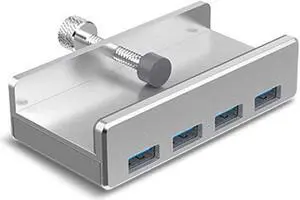 Aluminum 4 Port Multifunctional USB 3.0 Clip-Type USB C HUB for Desktop Laptop Clip Range