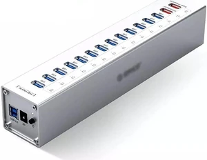 Aluminum 13 Port Multi USB3.0 HUB Splitter with 12V/5A Independent Power Supply 2 Charging Port Aluminum 13 Port Multi USB3.0 HUB Splitter with 12V/5A Independent Power Supply 2 Charging Port