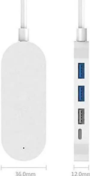 USB Hub One for Four Multi-Port Hub,Type-c to USB3.0 Splitter for Hub Extension USB-c Converter (Color : Black) (White)