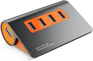 Multi-Interface Converter,USB3.1 Gen2 Hub Aluminum USB Hub PC Splitter 10Gbps Super Speed