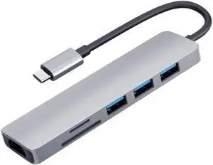 PGNEX Adapter 6 in 1 C to 3.0, USB-C Type C 3.0 Splitter C HUB, Design(Style One)