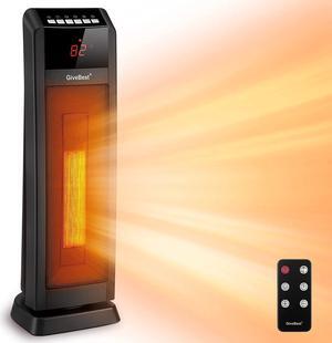 GiveBest Space Heater for Large Room, 24" Ceramic Tower Heater with Remote Control 1H to 8H Timer ETL Certified Digital Oscillating Heater with Overheat Protection Tip-Over Switch for Indoor Use