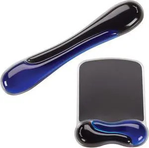 Duo Gel Mouse & Keyboard Wrist Rest Bundle Set Ergonomic Keyboard and Mouse Pad With Wrist Support Keyboard Wrist Rest Computer Keyboard Pad Cooling Gel Non-Skid Backing Blue K52920WW