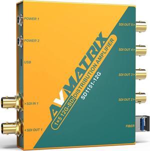 AVMATRIX SD1121-12G SDI in & 2SDI Out Distribution Amplifier HD 1080P (SD1151-12G0)