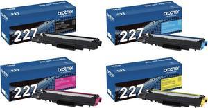 Brother Genuine TN227BK, TN227C, TN227M, TN227Y High Yield 4-Color Toner Cartridge Set, Black Cyan Magenta & Yellow, TN227