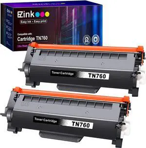 E-Z Ink (TM) Compatible Toner Cartridge Replacement for Brother TN760 TN-760 TN730 to Use with HL-L2350DW HL-L2395DW HL-L2390DW HL-L2370DW MFC-L2750DW MFC-L2710DW DCP-L2550DW (Black,2 Pack)