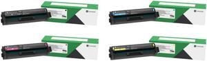 Lexmark C3210C0, C3210K0, C3210M0, C3210Y0 CMYK 4-Color Return Program Toner Cartridge Set for C3224, C3326, MC3224, MC3326