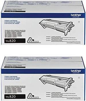 Brother Genuine TN820 2-Pack Standard Yield Black Toner Cartridge with Approximately 3,000 Page Yield/Cartridge