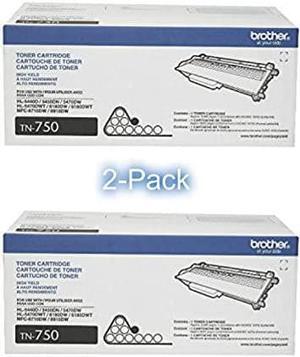 Brother Genuine TN-750 (TN750) High Yield Black Laser Toner Cartridge 2-Pack