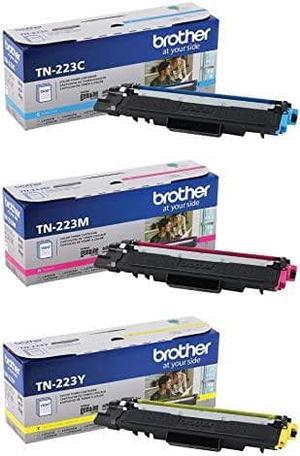 Brother Genuine Cyan, Magenta and Yellow Toner Cartridge Set, TN223C, TN223M, TN223Y