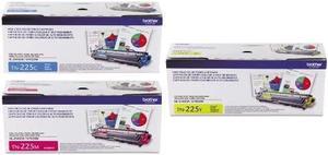 Brother TN225C, TN225M, TN225Y (TN-225C, TN-225M, TN-225Y) High Yield Cyan, Magenta and Yellow Toner Cartridge Set