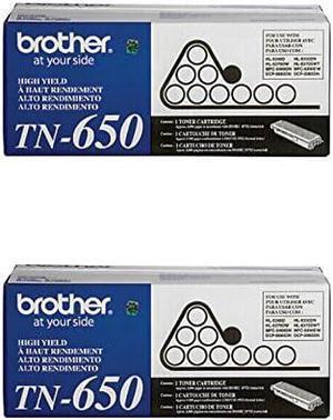 Brother Genuine TN-650 (TN650) High Yield Black Laser Toner Cartridge 2-Pack