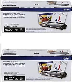 Brother Genuine TN221BK Color Laser Black Toner Cartridge 2-Pack