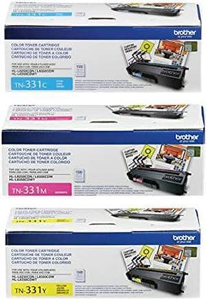 Brother TN331C, TN331M, TN331Y (TN-331C, TN-331M, TN-331Y) Cyan, Magenta and Yellow Color Toner Cartridge Set