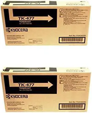 KYOCERA TK-477 (TK477) Black Toner Cartridge 2-Pack for FS-6525MFP, FS-6530MFP