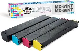 MADE IN USA TONER Compatible Replacement for Sharp MX61NT, MX3050, MX3070, MX5070, MX2651, MX3051, MX3061, MX3071, MX3551, MX3561, MX3571, MX4051, MX4061 (Black,Cyan,Yellow,Magenta, 4 Pack) MADE IN USA TONER Compatible Replacement for Sharp MX61NT, MX3050, MX3070, MX5070, MX2651, MX3051, MX3061, MX3071, MX3551, MX3561, MX3571, MX4051, MX4061 (Black,Cyan,Yellow,Magenta, 4 Pack)