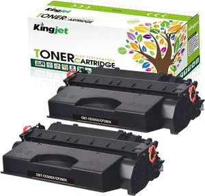 Kingjet Compatible Toner Cartridge Replacement for 05X CE505X Work for P2055 P2055d P2055dn P2055x, 2 Black