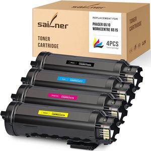 SAILNER Compatible Toner Cartridge Replacement for Xerox Phaser 6510 WorkCentre 6515 106R03480 106R03477 106R03478 106R03479 Black Cyan Magenta Yellow (4-Pack)