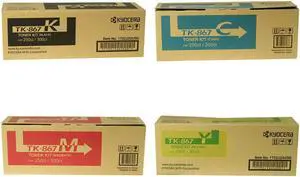 Kyocera TK867 (TK-867) 4-Color Toner Cartridge Set for TASKalfa 250ci, 300ci
