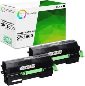 TCT Premium Compatible Ricoh SP-3600 407319 Black High Yield Toner Cartridge Replacement for Ricoh Aficio SP 3600DN 3600SF SP3610SF Printers (6,000 Pages)- 2 Pack