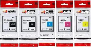 Replacement PFI-030 55ml Ink Tank Set PFI-030MBK PFI-030BK PFI-030C PFI-030M PFI-030Y in Retail Package by CES Imaging