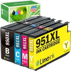 Limeink Compatible Ink Cartridges Replacement  950xl 951xl Combo  950  951 Ink cartridges  951xl Ink Cartridges Combo Pack  Officejet Pro 8600 Ink Cartridges 8610 4 Pack