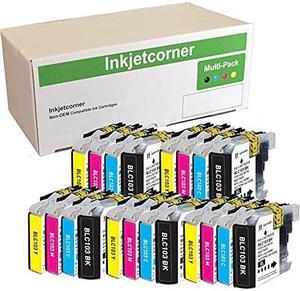 Inkjetcorner Compatible Ink Cartridges Replacement for LC103 (5 Black, 5 Cyan, 5 Magenta, 5 Yellow, 20-Pack)