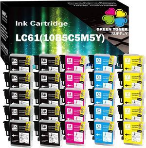 GTS (Pack of 25 Compatible Replacement  LC61 LC65 Ink Cartridge LC-61 LC61 LC61BK (10B5C5Y5M) Work in All-in-One DCP-165C DCP-385C DCP-585CW MFC-6490CW MFC-790CW Printer