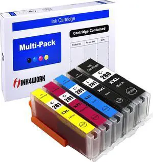 INK4WORK Compatible Ink Cartridge Replacement for Canon PGI-280XXL CLI-281XXL PGI280 XXL CLI281 XXL for PIXMA TS6120 TS8120 TS9120 TR7520 TR8520 (5-Pack)